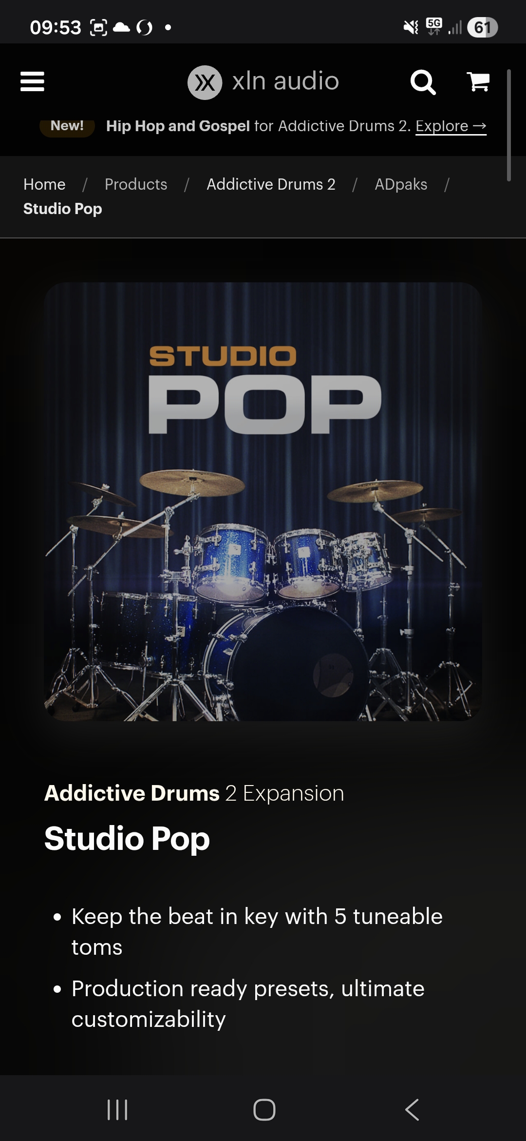 XLN Audio addictive drums 2 + studio pop